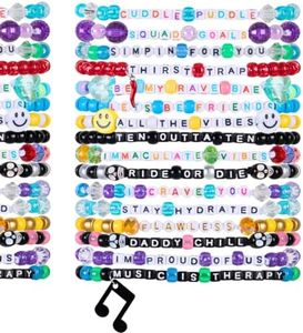 KANDI BAR Good Vibes Rave Bracelets 2024 Edition, Acrylic