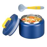 MAISON HUIS 8oz Soup Thermo Wide Mouth Vacuum Insulated Thermo Food Jar, Leak Proof Stainless Steel Food Thermo for Hot&Cold Food Kids Food Lunch Soup Container for School Travel (Blue)