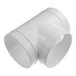 Vent Systems 6'' Inch Duct Connector 3 Way Hose Adapter/Splitter for Hose T-Shape Round Pipe Connector- Extractor Fan - Duct Hose Dryer Vent T Connector - 6 Inch 3 Way Fitting
