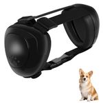 BERGWERK Dog Ear Muffs, 29dB NRR Noise Cancelling, Hearing Protection with Snap Lock (Black, Medium)