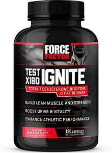 Force Factor Test X180 Ignite Free Testosterone Booster to Increase Sex Drive & Libido, Burn Fat, Build Lean Muscle, & Improve Performance, 120 Count