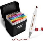 Alcohol Brush Marker,48 Colors Dual Tip Marker Pen for Adult Kid Colouring,Highlighter Markers Art Set for Kids Teachers Office & School Supplies