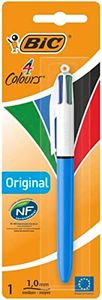 BIC 4 Couleurs Original Stylo-Bille Rétractable Pointe Moyenne (1,0 mm) - Blister de 1