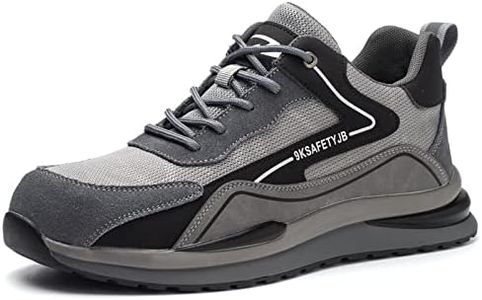 LIWEGHT Safety Shoes for Men Women Slip Resistant Steel Cap Shoes Boot Comfortable Steel Toe Work Shoes Lightweight Safety Shoe Boot for Industrial, Construction Grey 43