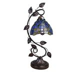 CHLOE Lighting SUNNIVA Dragonfly Tiffany-Style 1 Light Accent Table Lamp 8" Wide