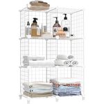 HOMIDEC 6 Cube Storage Unit, Multifunctional DIY Wire Storage Shelf Fence Wardrobe Closet Cabinet Bookcase Bookshelf Perfect for Office, Livingroom, Kitchen, Bathroom