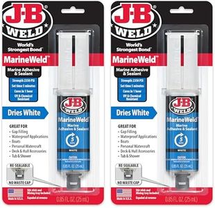 J-B Weld MarineWeld Syringe 2-Pack, White, UV Resistant, High-Strength & Impact Resistant, 25ml 2-Pack, 50172-2