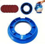 Eichopmen Bowling Ball Sanding Pad Holder with 5 Pcs Sanding Pads (800/1000/1200/1500/2000 Grits), 2-in-1 Universal Bowling Ball Stand for Surface Maintenance, Cleaning, Polishing & Display
