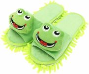 Selric Frog Mop Slippers Shoes Green,Microfiber House Floor Cleaning Tool Detachable Mopping Shoes 9 7/9 Inches Size:5.5-8.5.