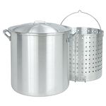 Bayou Classic 8000 80-Quart Aluminum Stockpot with Boil Basket