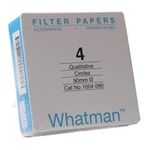 Whatman 1004-240 Quantitative Filter Paper Circles, 20-25 Micron, 3.7 s/100mL/sq inch Flow Rate, Grade 4, 240mm Diameter (Pack of 100)