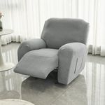 HOKIPO Premium 170gsm, Jacquard 1 Seater Recliner Chair Cover, Light Grey (AR-5360-LGRY)