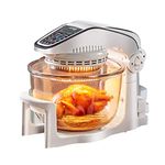 Visual Air Fryer, 10L Large Halogen Infrared Convection Oven with Removable Glass Bowl, Multicooker with Time & Temperature Controls, Roast, Fry, Toast or Crisp
