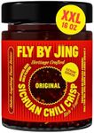 FLYBYJING XL Sichuan Chili Crisp, Gourmet Spicy Tingly Crunchy Hot Savory All-Natural Chili Oil Sauce w/Sichuan Pepper, Versatile Hot Sauce Good on Everything and Vegan, 16oz (Pack of 1)