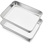 Joyfair Baking Tray Set of 2, Deep Cake Tins Stainless Steel Baking Sheet Pans, Rectangle Bakeware for Cake/Brownie/Lasagna/Casserole, 31x24x5cm, Heavy Duty, Matte Finish& Dishwasher Safe