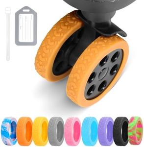 Luggage Wheel Covers, 8 PCS Silicone Wheel Protector Covers for 2-2.6 inches 8-Spinner Wheels, Wear-Resistant, Anti-Noise Wheel Covers for Luggage, Suitcases or Office Chair Caster Wheels (Orange)