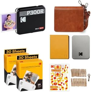 Kodak Mini 3 Retro Instant Photo Printer with Cartridge Plus Accessories Bundle, Black
