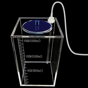 Saricho dosing Container,Aquarium Air Pump Accessories,dosing Pump Liquid containers Liquid srorage Bucket Made of acryli,Reservoir (1.5L/0.4gal Blue lid)