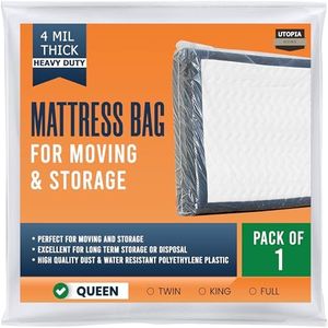 Utopia Home Mattress Bag for Moving Queen Size (Pack of 1), 4 Mil Thick Mattress Storage Bag, Plastic Mattress Cover, Fits Mattresses up to 14 Inches