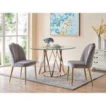 Woodspace Dukan Design Set of 2 Chelsea Contemporary/Modern Velvet Upholstered Side Chair (Grey)