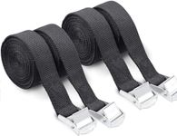 4Pcs Ratchet Tie Down Straps, 2.5m x 25mm Heavy Duty Lashing Straps, Adjustable Black Bike Rack Straps Tensioning Belts with Quick Release Cam Bukle for Vans, Motorcycle, Trucks,Trailer, Luggage