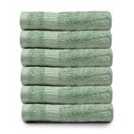 Mush Bamboo Hand Towels Set of 6 | 100% Bamboo Gym Towel for Men/Women Workout | Ultra Soft, Absorbent & Quick Dry Towel for Gym, Travel, Sports and Yoga | 40 X 60 cms | 600 GSM (Green)