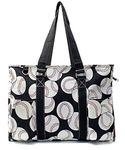 NGIL Sport Themed Prints Large Travel Caddy Organizer Tote Bag, Baseball Black, Large