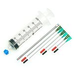 Dispense All - The Single 60ml - All-Purpose Industrial Syringe Kit with 7 Dispensing Tips; 5" 8g, 4" + 2" + 1" 14g and 18g, 1 Easy Grip Syringe Cap, 6 Tip Covers