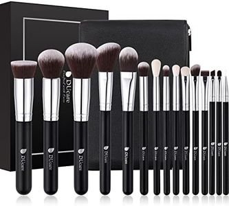 DUcare Makeup Brushes 15 Pcs Makeup Brush Set Premium Synthetic Kabuki Foundation Eyeshadow Make Up Brush Set With Cosmetic Bag