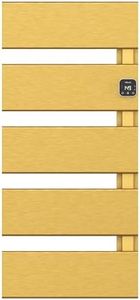 HSTRUKT Electric Towel Warmer, Heated Towel Rack with Thermo Control and Timer, Fast Heating Towel Rail for Bathroom with Memroy Function, Work with Smart Plug, Right-Wiring, 5 Panel, Gold