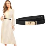 PALAY® Waist Belt for Women Dresses, Fashion Ladies Belts for Women, PU Leather Slim Women Belts for Dress, Alloy Turn Lock Buckle Belt for Dresses Jeans Pants Coat (Fit Waist 70-95cm)