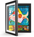 SHREERANG Kids Artwork Picture Frame Front Opening Kids Drawing Frame Kids Art Frames Front Opening With Storage (12"x 8.5",Black 1/2" Frame,Capacity 50 Sheets,Horizontal and Vertical Formats,1 Piece)