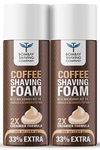 Bombay Shaving Company Coffee Shaving Foam with Coffee Extracts, Macadamia Nut Oil, Olive Oil and 2X Creamier Formulae for Superior Glide and Protection 266 ml (33% Extra) Pack Of 2