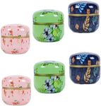 HAN SHENG 6 Pcs Mini Tea Storage Containers Tea Tins Coffee Tins Food Storage Container for Tea Coffee Herb Candy Chocolate Sugar Spices