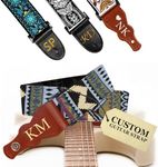 Art Tribute Personalized Guitar Strap Multi Color Stripes, including - 2 Picks + Strap Locks + Strap Button. Add Your Text and We Make It Especially For You Get Your Own Custom Guitar Strap