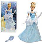 Disney Store Official Princess Cinderella Classic Doll for Kids, 29cm/11”, Fully Posable Toy in Glittering Outfit, Includes Slippers, Evening Gloves, Choker and Brush - Suitable for Ages 3+