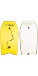 Gul Response Childs Kids 36 inch Bodyboard in Yellow and Grey - Slick Colourful Design Boogie Board - Leash included