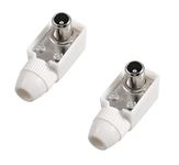 Generic Sage Tv Pin Male Tv Rf Coaxial Plug Connector Plastic Cable Wire Jointer Rf Tv Pin Rf Socket For Led, Lcd Or Normal (2 Pcs) - White