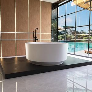 Tubcraft 49" Solid Surface Freestanding Bathtub, Handcrafted Stone Resin Freestanding Soaking Tub with Overflow and Pop-up Drain, Matte White Free Standing Tub, cUPC Certified