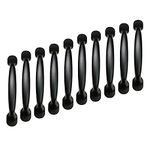 Qrity 10Units Black Aluminum Cabinet Door Drawer Handles Knobs Pull Handles Cupboard Closet Door Bow Shape Pull Handle (96MM)