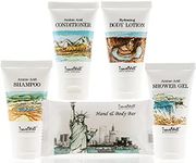 Travel Well Landscape Series Hotel Toiletries Amenities Travel Size Massage Cleaning Soaps In Bulk 1.0oz/28g,30ml Shampoo, Conditioner,Body Lotion, Body Wash, Individually Wrapped 25 Set