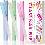 CANVALITE Glass Nail File 3 Pack for Natural Nails Double Sided 180/320 Grit Crystal Nail Files with Case Crystal Nail File Professional Salon Manicure Tool for Natural Nails