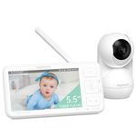 Momcozy - Video Baby Monitor, 5.5" 1080P Full HD Baby Monitor with WiFi Free Camera, Infrared Night Vision, 5800mAh 120H Battery, ECO, VOX, 2-Way Audio,