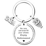 HULALA Funny 2024 Retirement Gifts For Women Colleague Nurse Teacher Mentor Tutor Staff Friends Leaving Going Away Goodbye Farewell Keyring Keychain