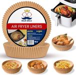 RAJA UNCLE Air Fryer Liners, Paper Liners, 100PCS of 6.3 Inch Round Liners Disposable, Non-Stick, Greaseproof Air Fryer Paper Liners Compatible with COSORI, Ninja & Tower Air Fryer