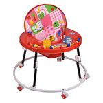 INFANTO Baby Walker Suitable from 6 to 18 Months | 360?-Degree Wheels | Anti-Skid Wheels, Foldable Design, Washable Seat" - RED BW205