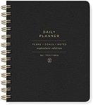 Fringe Studio Non-Dated Daily Planner, 160 Pages, Twin-Ring Spiral Binding, Standard Black (877003)