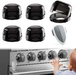 Stove Knob Safety Covers for Child Baby Proofing Kitchen Universal Size Gas Knob Covers Clear View Childproof Oven Knob Covers for Kids and Pets (5packs +1locks)