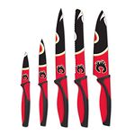 The Sports Vault 7005 NHL Licensed Calgary Flames 5-Piece Kitchen Knife Set, One Size, Red