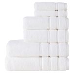 Christy Antalya Large Bath Towels | Set of 6 | 100% Turkish Cotton | 600GSM | Soft Plush Luxury Towel Set | 2 Bath Towels 2 Hand Towels 2 Face Cloths | Quick Dry | White